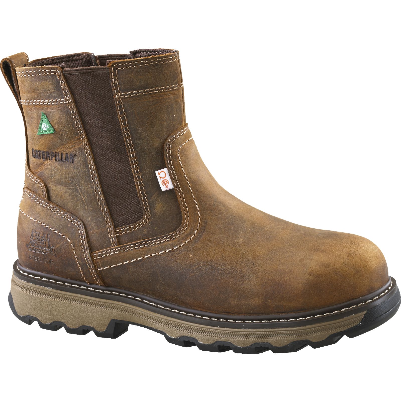 Caterpillar Boots Pakistan - Caterpillar Pelton Steel Toe Csa Mens Work Boots Dark Beige (836794-AOS)